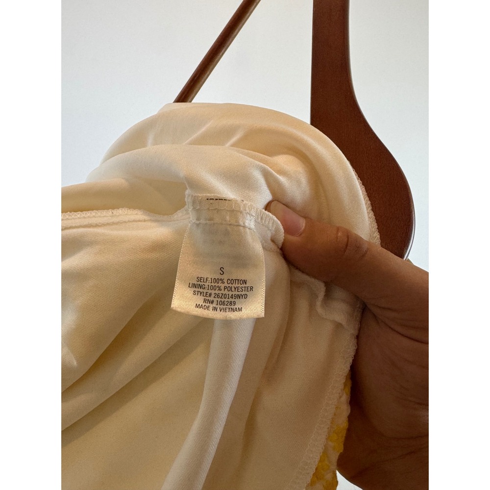Mi Ami Mini Dress Womens Small Yellow Floral Tie Shoulder Embroidered Sundress - Picture 5 of 8